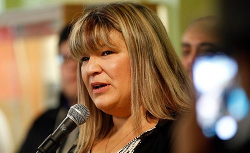 PHIL HOSSACK / WINNIPEG FREE PRESS -  Bernadette Smith announced her intention to seek the NDP seat vacated by Kevin Chief at Neechi Commons Friday morning.   - December 16, 2016