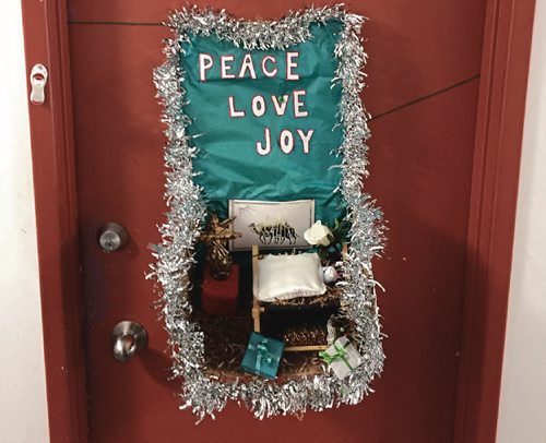 Canstar Community News Dec. 12, 2016 - One of over a dozen doors decorated at the Kiwanis Seniors Centre (821 Golspie St.) for their Decorate Your Hall contest. (SHELDON BIRNIE/CANSTAR/THE HERALD)