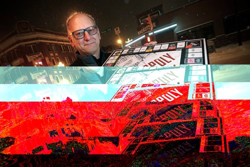 JOHN WOODS / WINNIPEG FREE PRESS
Nick Kowalchuk, Executive Director of the Gas Station Theatre, shows off their Villageopoly board game which is being used as a fundraiser for the theatre Monday, December 19, 2016.