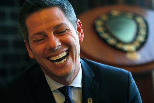 PHIL HOSSACK / WINNIPEG FREE PRESS -  City Mayor Brian Bowman reflects on 2016 during a year end interviw with Aldo Santin. See story. - December 20, 2016