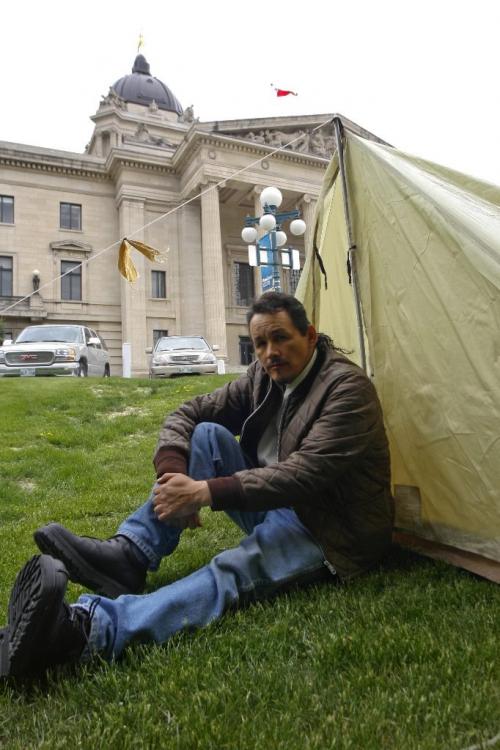 FILE - UNDATED - File Photo of Samuel Mcgillivary Sam McGillivary, an advocate for Warriors of African Lost Boys, is willing to stay outside the Winnipeg Legislative Building until the government decides to help his cause.  Sarah Kearney/Winnipeg Free Press