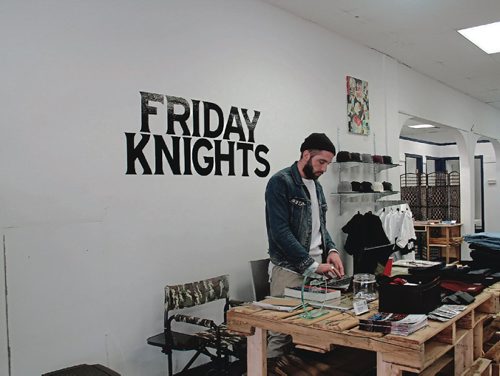 Canstar Community News Dec. 20, 2016 - Transcona's Eric Olek in Friday Knights streetwear's pop-up shop (433 Graham Ave.). On Dec. 14, someone broke into the shop through the front window, stealing $4,000 worth of merchandise. (SHELDON BIRNIE/CANSTAR/THE HERALD)