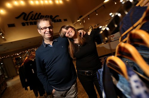TREVOR HAGAN / WINNIPEG FREE PRESS
Avie and Marla Kaplan, owners of Village Streetwear, are retiring after more than 30 years in business, Wednesday, December 28, 2016.