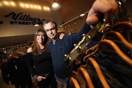 TREVOR HAGAN / WINNIPEG FREE PRESS
Marla and Avie Kaplan, owners of Village Streetwear, are retiring after more than 30 years in business, Wednesday, December 28, 2016.
