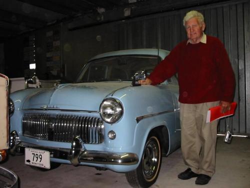 Third and fourth photos are of tourist Roelf Buining examing a 1955 Ford Consul, which was the first car his father owned. elkhorn museum bill redekop photo winnipeg free press