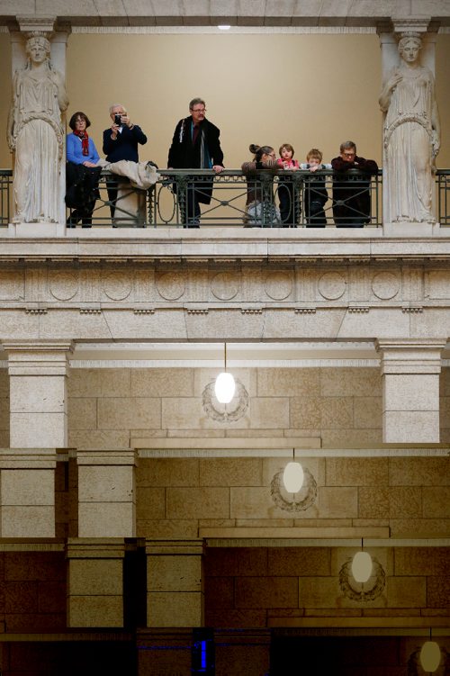 JOHN WOODS / WINNIPEG FREE PRESS
People watch the ceremonies at the annual New Year Levee at the Manitoba Legislature Sunday, January 1, 2017. Janice Filmon, Lieutenant Governor of Manitoba, also greeted members of the public.