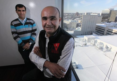 PHIL HOSSACK / WINNIPEG FREE PRESS -  Nour Ali (right) and Ismail Ibrahim are training to be trainers in workplace safety to teach newcomers to Canada. See Carol Sander's story.   January 4, 2017