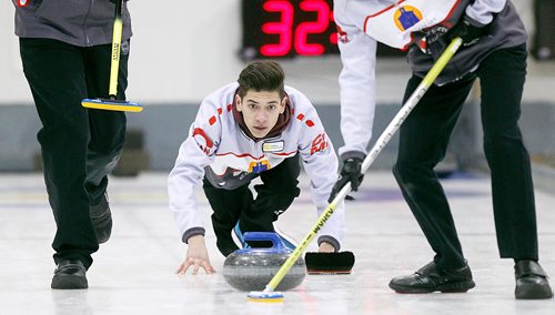 PHIL HOSSACK / WINNIPEG FREE PRESS -  Hayden Forrester and his rink are 5-0 going into the provincial Jr playoff's wednesday....See Jay Bell's story. January 4, 2017