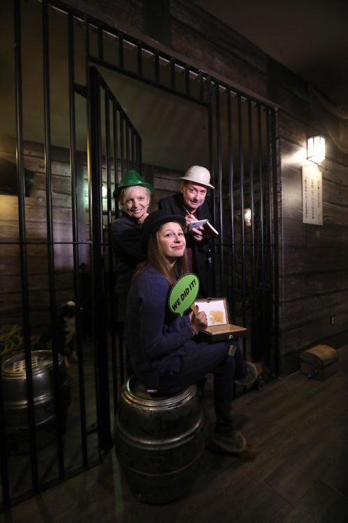 RUTH BONNEVILLE / WINNIPEG FREE PRESS

Laura Hawkins with her husband Allan and daughter Shea Kosokowsky pose for a photo in one of their escape rooms. Laura and her business partner/daughter Shea,  have a family owned booming business called Enigma Escapes.
See Martin Cash story.  

Jan 04, 2017