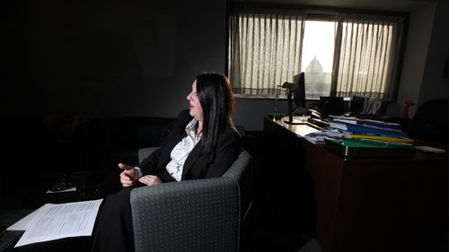PHIL HOSSACK / WINNIPEG FREE PRESS - .Provincial Court Chief Judge Margaret Wiebe in her chambers Friday afternoon. See Katie-May's story. . ...January 6, 2017