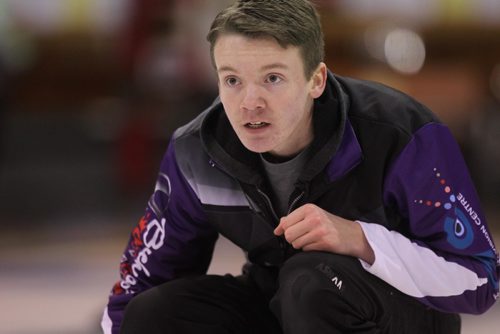 RUTH BONNEVILLE / WINNIPEG FREE PRESS

Skip JT Ryan keeps an eye on his rock during the final game of the  2017 Canola Junior Provincial Championships at St. Vital Arena Friday afternoon.

See Jason Bell's story. 
 Jan 06, 2017