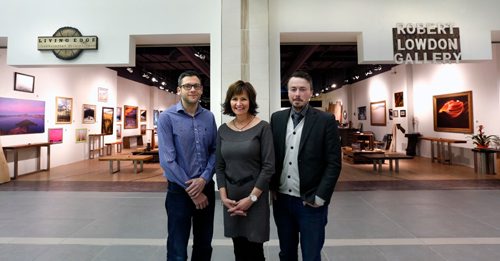 WAYNE GLOWACKI / WINNIPEG FREE PRESS

Cheryl Roney, director of leasing for Triovest, with Robert Lowdon, at right, owner of Robert Lowdon Gallery and  Ryan Henderson owner of Living Edge Furnishings in front of their shared space on the main floor at Cityplace  333 St. Mary Ave. at Hargrave. Murray McNeill story   Jan.13  2017