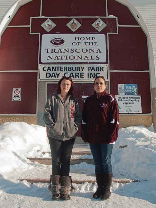 Canstar Community News Jan. 11, 2017 - (From left) Krista Ducharme, president of the Transcona Nationals Football Club, with club VP Liz Hurd. Ducharme says the Nationals are approximately $40,000 in debt, and in need of community support to keep the club operating into 2017. (SHELDON BIRNIE/CANSTAR/THE HERALD)