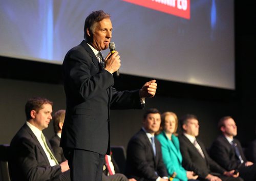 JASON HALSTEAD / WINNIPEG FREE PRESS

Maxime Bernier speaks as leadership hopefuls for the Conservative Party of Canada take part in a forum event on Jan. 19, 2017, at the Metropolitan Entertainment Centre. The Tories will hold their leadership election on May 27.