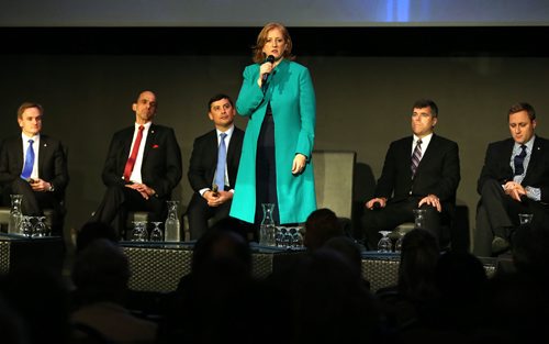 JASON HALSTEAD / WINNIPEG FREE PRESS

Lisa Raitt speaks as leadership hopefuls for the Conservative Party of Canada take part in a forum event on Jan. 19, 2017, at the Metropolitan Entertainment Centre. The Tories will hold their leadership election on May 27.
