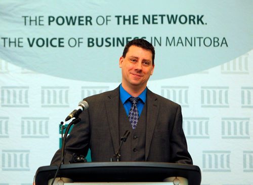 BORIS MINKEVICH / WINNIPEG FREE PRESS
Counul and Principal officer with the U.S. Consulate in Winnipeg Christopher Gunning spoke at a Manitoba Chamber of Commerce breakfast this morning. Photo taken at the Winnipeg Delta Hotel. JAN. 20, 2017