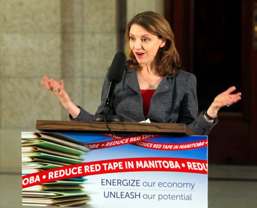 BORIS MINKEVICH / WINNIPEG FREE PRESS
Proclamation of Red Tape Awareness Week in Rotunda at the Legislative Building. Laura Jones, executive vice-president and chief strategic officer, Canadian Federation of Independent Business, at the launch.  JAN. 23, 2017