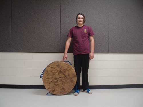 Canstar Community News Jan. 18, 2017 - Grade 10 Tristen James is River East Collegiate's traditional drum keeper. (SHELDON BIRNIE/CANSTAR/THE HERALD).