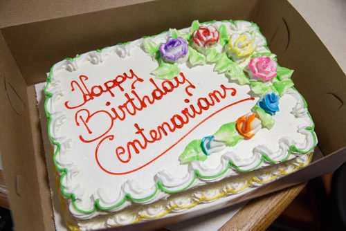 MIKE DEAL / WINNIPEG FREE PRESS
One of the two cakes for the Centenarian Celebration at the Saul & Claribel Simkin Centre where ten women will be celebrated for their birthdays, all of them at least 100 years old.
170123 - Monday, January 23, 2017.