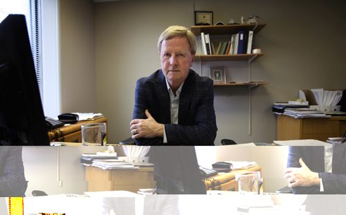 RUTH BONNEVILLE / WINNIPEG FREE PRESS

Portraits of Mike Moore, president of the Manitoba Home Builders Association at his desk in  office on Clarence Ave.  
Story is about how the Development community files legal challenge to City of Winnipegs impact fees. 

See story by Aldo Santin
City Hall Reporter

 Jan 24, 2017