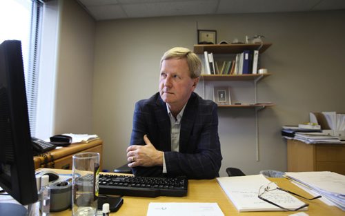 RUTH BONNEVILLE / WINNIPEG FREE PRESS

Portraits of Mike Moore, president of the Manitoba Home Builders Association at his desk in  office on Clarence Ave.  
Story is about how the Development community files legal challenge to City of Winnipegs impact fees. 

See story by Aldo Santin
City Hall Reporter

 Jan 24, 2017