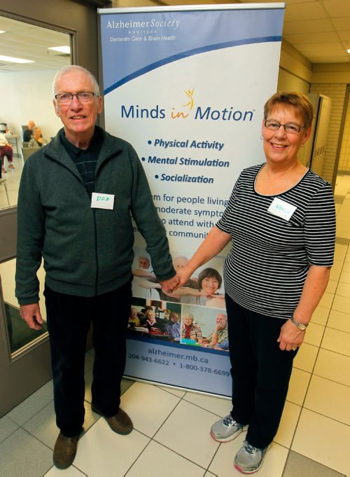 BORIS MINKEVICH / WINNIPEG FREE PRESS
Minds in Motion program at the South YMCA-YWCA 5 Furmor. Don and Nancy NacDonald are a couple in the program. Alzheimer's story. Joel Schlesinger story.  JAN. 23, 2017