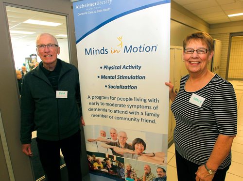 BORIS MINKEVICH / WINNIPEG FREE PRESS
Minds in Motion program at the South YMCA-YWCA 5 Furmor. L-R Don and Nancy MacDonald are a couple in the program. Alzheimer's story. Joel Schlesinger story.  JAN. 24, 2017