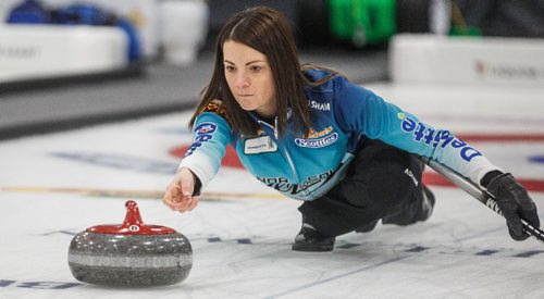 MIKE DEAL / WINNIPEG FREE PRESS
Skip Kerri Einarson during practice Tuesday afternoon prior to the start of the 2017 Manitoba Scotties which her team won last year. The winner will represent Manitoba at the national Scotties Tournament of Hearts in St. Catharines, ON in February.
170124 - Tuesday, January 24, 2017.