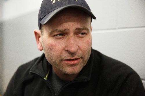 MIKE DEAL / WINNIPEG FREE PRESS
Greg Ewasko, the provincial ice technician for the 2017 Manitoba Scotties at the Eric Coy Arena. The tournament starts Wednesday with the final on Sunday afternoon.
170124 - Tuesday, January 24, 2017.