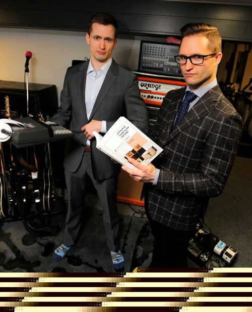 BORIS MINKEVICH / WINNIPEG FREE PRESS
MKM Management Services is a company run by Shane Matthewson, left, and Jesse Matthewson, right, of the noise-rock/hardcore band KEN mode. They pose for a photo in their home office in St. Vital. Erin Lebar story. JAN. 26, 2017