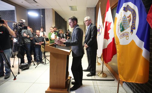 RUTH BONNEVILLE / WINNIPEG FREE PRESS

Winnipeg Mayor Brian Bowman talks to the media about allegations against former mayor Sam Katz and Sheegl over compensation for the new Police HQ construction.
See Aldo Santin story. 

 Jan 26, 2017