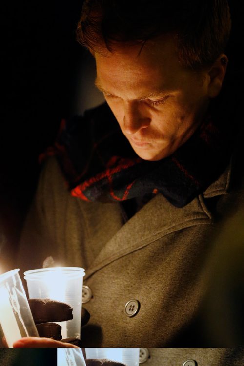 JOHN WOODS / WINNIPEG FREE PRESS
People gathered with Manitobans for Human Rights and the University of Manitoba Muslim Students Association at the Manitoba Legislative Building for a solidarity vigil and moment of silence for victims and families of the Quebec City Mosque Shooting Monday, January 30, 2017.