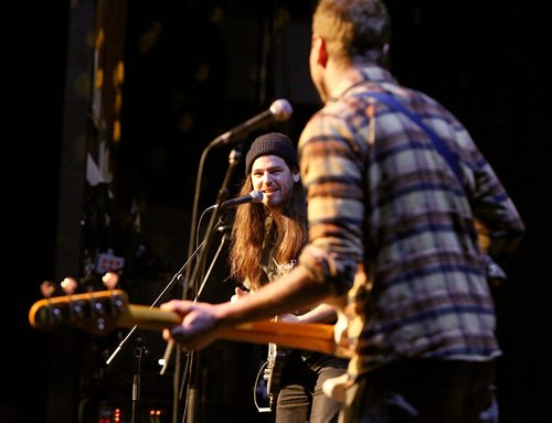 JASON HALSTEAD / WINNIPEG FREE PRESS

Members of the band Cash Grab, featuring Bobby Desjarlais (left), of the Attica Riots, and Dave Erickson (formerly of Inward Eye) perform on Jan. 26, 2017, at the Humankind International Raise the Roof to Raise the Fence Benefit Concert at the Park Theatre. (See Social Page)