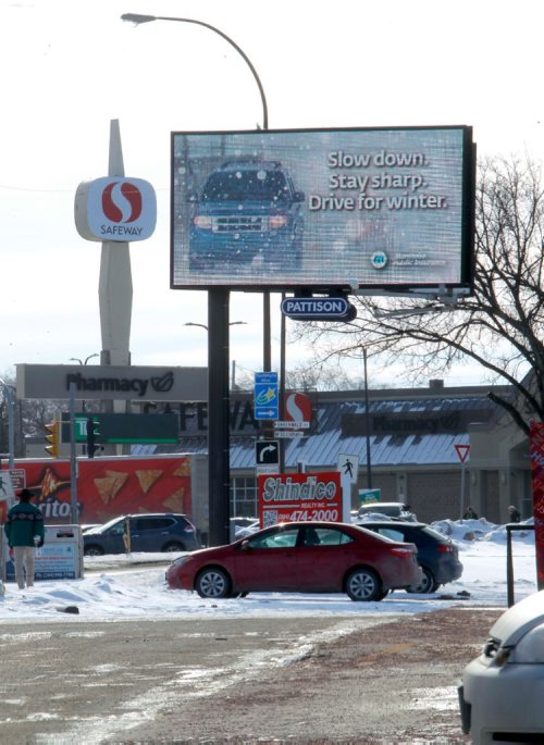 BORIS MINKEVICH / WINNIPEG FREE PRESS
Digital billboard ad sign on Pembina Highway and McGillivray Blvd. Feb. 3, 2017