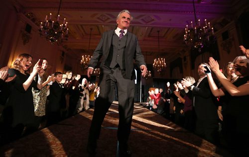 JASON HALSTEAD / WINNIPEG FREE PRESS

Former Main Street Project client and current staff member Phil Goss models EPH Apparel clothing at the Runway to Change fashion show fundraiser presented by Qualico in support of Main Street Project on Feb. 2, 2017, at the Fort Garry Hotel. (for 49.8 fashion page, Feb. 11, 2017)