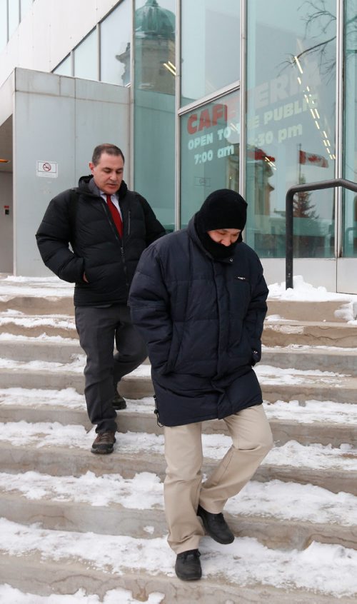 WAYNE GLOWACKI / WINNIPEG FREE PRESS 

In foreground, Will Baker, formerly known as Vince Li leaves after his meeting with the Criminal Code Review Board hearing Monday. He was diagnosed with schizophrenia and found not criminally responsible for the killing of Tim McLean, 22, in 2008. Mike McIntyre story.  Feb. 3  2017