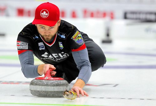 BORIS MINKEVICH / WINNIPEG FREE PRESS
Mike McEwen (Fort Rouge) in practice today. CurlManitoba is hosting the 2017 Viterra Championship February 8-12 at Stride Place in Portage la Prairie, MB. The top 32 Mens teams in Manitoba will compete for an opportunity to represent Manitoba at the 2017 Tim Hortons Brier in St. Johns, NL March 4-12, 2017. JASON BELL STORY. Feb. 7, 2017