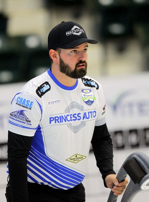 BORIS MINKEVICH / WINNIPEG FREE PRESS
Reid Carruthers - West St. Paul - in practice today. CurlManitoba is hosting the 2017 Viterra Championship February 8-12 at Stride Place in Portage la Prairie, MB. The top 32 Mens teams in Manitoba will compete for an opportunity to represent Manitoba at the 2017 Tim Hortons Brier in St. Johns, NL March 4-12, 2017. JASON BELL STORY. Feb. 7, 2017