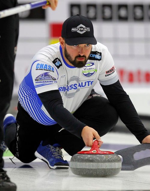 BORIS MINKEVICH / WINNIPEG FREE PRESS
Reid Carruthers - West St. Paul - in practice today. CurlManitoba is hosting the 2017 Viterra Championship February 8-12 at Stride Place in Portage la Prairie, MB. The top 32 Mens teams in Manitoba will compete for an opportunity to represent Manitoba at the 2017 Tim Hortons Brier in St. Johns, NL March 4-12, 2017. JASON BELL STORY. Feb. 7, 2017