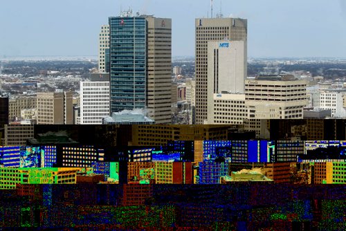 BORIS MINKEVICH / WINNIPEG FREE PRESS
Photos of the city taken from the Prairie 360 restaurant, formerly known as Revolving Restaurant (Fort Garry Place/Garry Street). View towards Portage and Main. Feb. 8, 2017