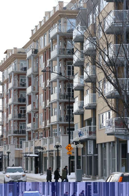 WAYNE GLOWACKI / WINNIPEG FREE PRESS 

Condos along Waterfront Drive in Winnipeg . Feb. 8  2017