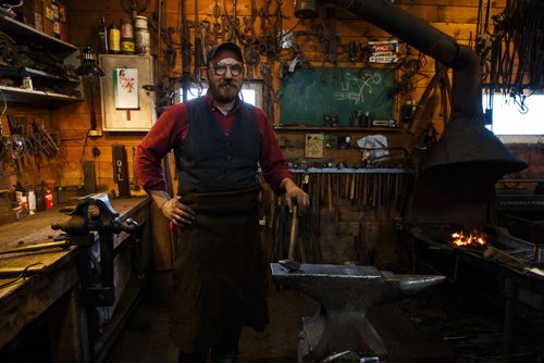 MIKE DEAL / WINNIPEG FREE PRESS
Blacksmith Matt Jenkins owner of Cloverdale Forge.
170131 - Tuesday, January 31, 2017.