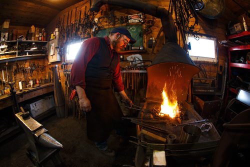 MIKE DEAL / WINNIPEG FREE PRESS
Blacksmith Matt Jenkins owner of Cloverdale Forge.
170131 - Tuesday, January 31, 2017.