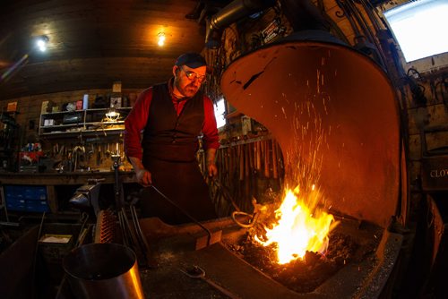 MIKE DEAL / WINNIPEG FREE PRESS
Blacksmith Matt Jenkins owner of Cloverdale Forge.
170131 - Tuesday, January 31, 2017.