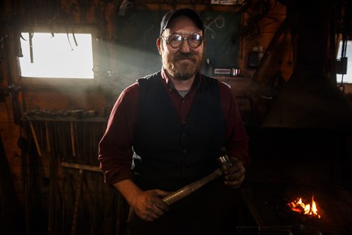 MIKE DEAL / WINNIPEG FREE PRESS
Blacksmith Matt Jenkins owner of Cloverdale Forge.
170131 - Tuesday, January 31, 2017.