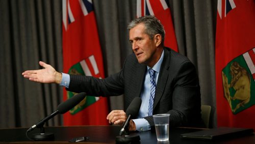 WAYNE GLOWACKI / WINNIPEG FREE PRESS

Premier Brian Pallister held a news conference Monday to renew a call for federal partnership on sustainable health-care funding and other news topics. The news conference was held in the Manitoba Legislative Bld. Nick Martin/Larry Kusch stories  Feb. 13  2017