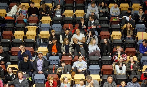 PHIL HOSSACK / WINNIPEG FREE PRESS  - Fans in seats at Bisons playoff match Thursday. See Steve Lyons opinion... - February 16, 2017