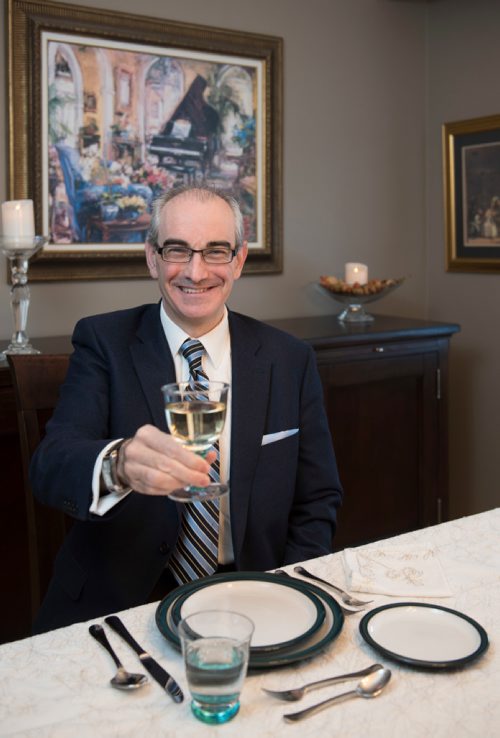 DAVID LIPNOWSKI / WINNIPEG FREE PRESS

Jesús Ángel Miguel-García  of the Spanish Institute at his home Friday February 17, 2017. For a feature on etiquette, protocol and manners.

For Al Small story
