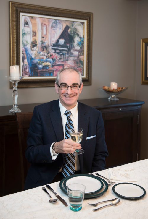 DAVID LIPNOWSKI / WINNIPEG FREE PRESS

Jesús Ángel Miguel-García  of the Spanish Institute at his home Friday February 17, 2017. For a feature on etiquette, protocol and manners.

For Al Small story
