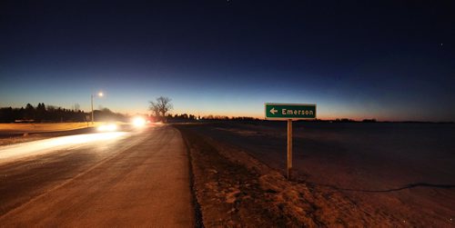 PHIL HOSSACK / WINNIPEG FREE PRESS  -   Sturday morning dawns along the international border at Emerson Mb. with no Somali or other refugees making the trek across snow covered fields. See Mike MacIntyre story- February 16, 2017